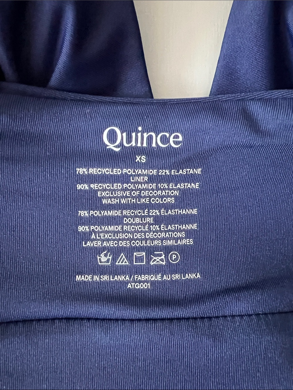 New Quince Italian Plunge One-Piece Swimsuit in Deep Blue Size XS - Picture 5 of 8